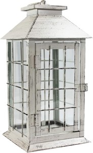 Rustic White Metal <b>Candle</b> <b>Lantern</b> Set Farmhouse Style Decorative Hanging <b>Lanterns</b> Indoor <b>Outdoor</b> Use Table Patio Decor Vintage - Product Image 4