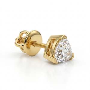 ต่างหูเพชรโมอิสซาไนต์ทรงทริลเลียนคัท ทอง 14K ดีไซน์หรูหรา - Product Image 1
