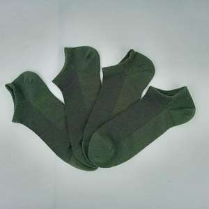 Calcetines tobilleros cortos de algodón para hombre y mujer, Calcetines Bajos Acolchados transpirables con ventilación en blanco y negro al por mayor de fábrica - Product Image 6