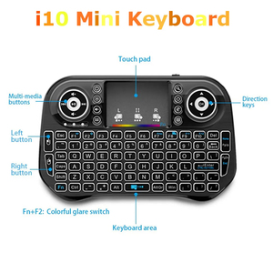 Mini Wireless <b>Keyboard</b> With 7 Color Backlight Touchpad 2.4G Rechargeable For Computer - Product Image 3