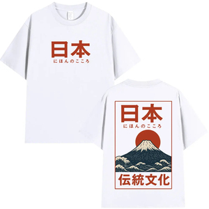 T-shirts graphiques sur le thème de la culture traditionnelle japonaise, mode vintage amusante, pour hommes et femmes, surdimensionnés, en coton de haute qualité, décontractés - Product Image 2