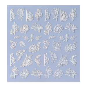 GLOSSYBLOSSOM Botanic Bliss 2D Nail Art Decal autoadhesivo Floret decoración Deco pegatinas para uñas blanco brillante 69025 - Product Image 1