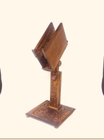 Support de livre réglable en bois sculpté Bible Torah Holder Portable Stand Rahel Supports en bois de taille moyenne Design spécial Coran musulman