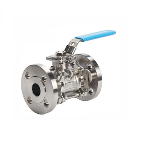 Robinet à bille en acier inoxydable 3 pièces à commande par levier, étanchéité PTFE, manuel, extrémités à bride, 1 1/2 30Barg, haute qualité, OEM C-Way - Product Image 2