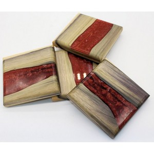 Sous-verres en bois et en résine personnalisés à la main couleur et forme personnalisées pour bureau et dessus de table directement de l'Inde - Product Image 1