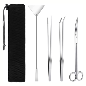 Kit d'outils d'aquarium en acier inoxydable 6 pièces ensemble d'outils de réservoir de plantes de poisson multifonctionnels avec pince à épiler pour la beauté et les soins personnels - Product Image 2