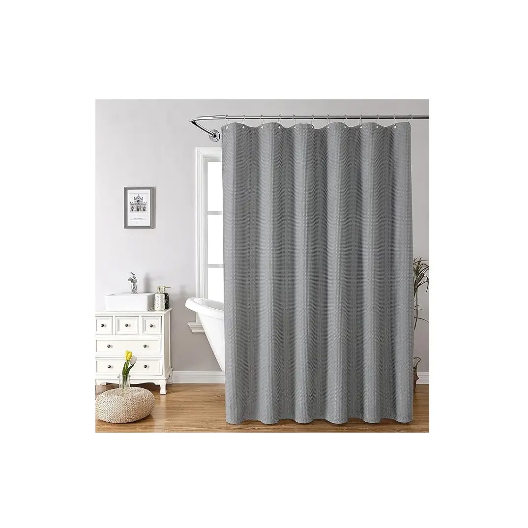 Lindas cortinas de banho Waffle com textura cinza tecido Waffle modernas disponíveis a melhor preço na Índia novo