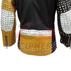 แจ็คเก็ตหนังพังก์ไซส์ใหญ่สำหรับผู้ชาย ลดราคาพิเศษ ดีไซน์ใหม่ล่าสุด แจ็คเก็ตหนังพังก์ผู้ชาย ฤดูหนาว ขายส่งราคาถูก - Product Image 6