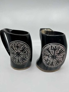 Taza de cuerno de Búfalo con grado Premium Natural 100%, mula de Moscú grabada, estilo vikingo, cocina religiosa, artesanía ecológica hecha a mano - Product Image 6