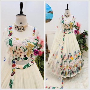 Tennecy último diseñador Faux Georgette bordado secuencia trabajo Lehenga Choli por mujer - Product Image 2