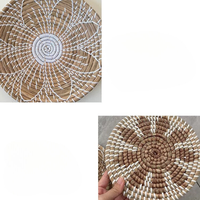 Meilleures ventes : Grand ensemble de décoration murale suspendue en bois style bohème, 6 paniers en jonc de mer, cadeau du Nouvel An, Vietnam, motif végétal polyvalent