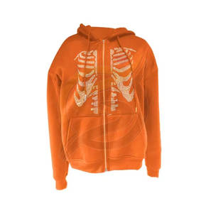 Sudaderas con capucha de diamantes de imitación Unisex con cremallera completa de Color negro para invierno básicos de algodón mezclado mejor Sudadera con capucha de diamantes de imitación de moda al aire libre - Product Image 6