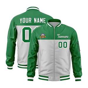 Veste d'université en satin pour hommes personnalisée brodée de baseball Bomber Coat col montant boutons pression avant OEM/ODM en gros pour l'hiver - Product Image 6