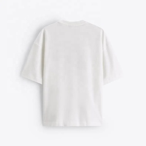 Camiseta de Hombre de Lujo 100% Algodón con Logotipo Personalizado, Cuello Redondo, Hombros Caídos, Talla Grande, Unisex - Product Image 5