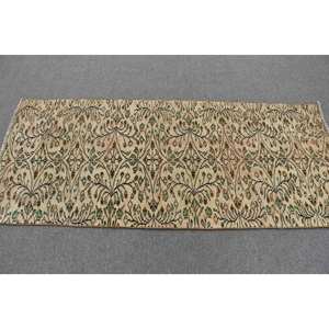 Clásico Beige verde 2,8 X 6,6ft Alfombra de lana hecha a mano Vintage turco área grande rectángulo pasillo Patchwork patrón látex habitación alfombra - Product Image 3