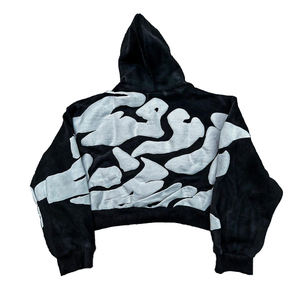 OEM Calidad 100% Algodón Unisex Puff Impresión Sudadera con capucha Diseñador personalizado Crop Winter Fleece Fabric para hombres y mujeres - Product Image 4