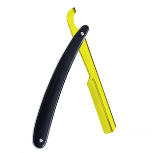 Rasoir à raser à bord droit pliant de salon professionnel pour hommes dernière conception avec poignée en plastique et lame de rasoir - Product Image 5