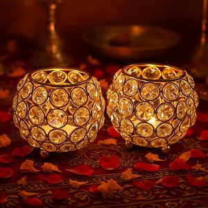 เชิงเทียนคริสตัลทรงกระบอก 14 ชิ้น สำหรับเทียนทีไลท์ ใช้ตกแต่ง - Product Image 3