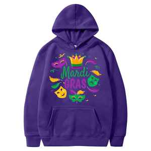 Happy Mardi Gras Fat Funny Mardi Gras Hombres Sudaderas con capucha - Product Image 3