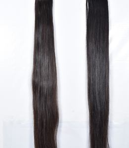 ผมต่อแบบเต็มศีรษะ ทำจากผมแท้ของผู้หญิงชาวอินเดีย สีดำธรรมชาติ 100%  แบบเวฟลึก  ถักด้วยเครื่องจักรสองชั้น  คิวติเคิลเรียงตัว  ชนิดเวอร์จิ้นเรมี่ - Product Image 5