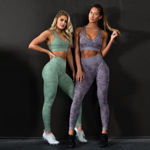 Ensemble 2 pièces Tenues pour femmes Camo Sportswear Gym Yoga Set Fitness Leggings Camouflage Workout Yoga Outfits Long Sleeve Tracksuits - Product Image 6