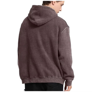 Sweat à capuche de haute qualité Vintage lavé à l'acide pour hommes Streetwear surdimensionné Design personnalisé Sweats à capuche de mode en vrac - Product Image 5