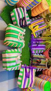 Sacs de plage en nylon réutilisables écologiques de haute qualité, étuis à cosmétiques tendance en plastique recyclé tissé à la main avec fermeture éclair RPET - Product Image 2