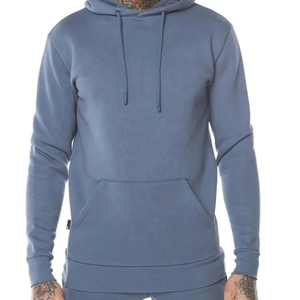 Chándal Premium para Hombre |   Conjunto con Capucha de Forro Polar Esencial Azul Acero |   Conjunto Deportivo de Dos Piezas para Entrenamiento en Gimnasio Urbano - Product Image 5