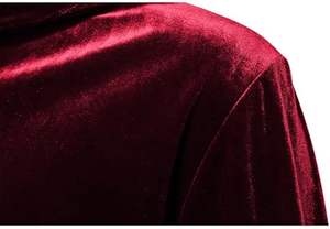 Custom Embroidered Maroon Color Zip <b>Velour</b> Hoodie Drop Shoulder Plus Size Breathable OEM Service - Product Image 6
