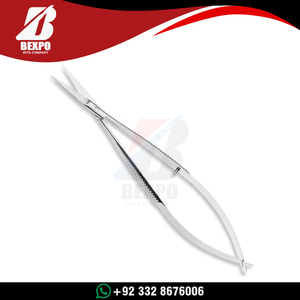 Micro-ciseaux à pointe fine de 12 cm, courbés, en acier inoxydable, réutilisables, pour microchirurgie, vente en gros - Product Image 6