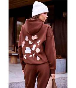 Conjunto Deportivo de Dos Piezas para Mujer, Estilo Holgado, con Bordado Sólido en la Espalda, para Invierno - Product Image 1