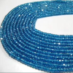 ลูกปัดทรงรอนเดลล์ทรงเหลี่ยมเพชรพลอยสีฟ้าธรรมชาติ บลูโทแพซ คิวบิกเซอร์โคเนีย ขนาด 3 มม. ความยาว 13 นิ้ว คุณภาพสูง แบรนด์อีมินेंट จิวเวล ขายส่ง 2 - Product Image 1