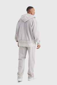 Venta al por mayor de chándal jersey en blanco con logotipo personalizado ropa deportiva vintage de gran tamaño lavado con ácido de dos piezas conjunto de chándal de los hombres - Product Image 2