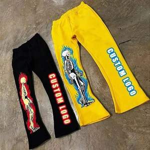 Men's High Quality Flare Sweatpants Fleece Cotton <b>Track</b> Pants Winter Casual Streetwear Skinny Stacked Unisex Eco-Friendly - Product Image 6