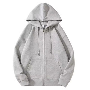 2025 Sudadera con capucha para hombre de alta calidad de talla grande con cremallera completa, ropa de calle, Sudadera con capucha de algodón con estampado de pantalla personalizado, fabricante - Product Image 2