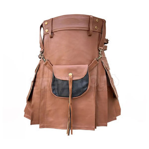 หนังสีน้ำตาลปรับได้แฟชั่นสุภาพสตรี Kilt ออกแบบใหม่ Kilt สำหรับสุภาพสตรีทำในปากีสถาน - Product Image 1