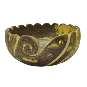 Customized Pink Antique Mango Wood Round Vintage Multi-purpose High-Quality Creative <b>Hand</b>-crafted Home Decor Natural Yarn Bowl - Product Image 5