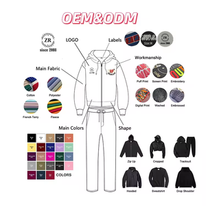 Conjunto Deportivo Personalizado de Alta Calidad con Estampado Vintage Desgastado, Sudadera con Capucha y Cremallera, Pantalones Deportivos con Estampado Artístico - Product Image 5