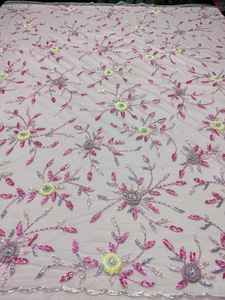 Material de Bordado Floral con Cuentas Hecho a Mano Personalizado - Product Image 6