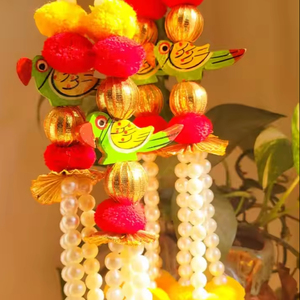 Loro colgantes de pared pompón perla cadena guirnaldas decoración de fiesta indio regalo decorativo hogar Oficina pared tendencia decoración Idea - Product Image 1