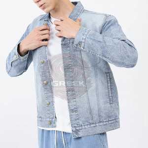 Veste en jean pour homme en coton avec logo personnalisé sur le devant, respirante, pour l'extérieur, vente en ligne en gros - Product Image 2