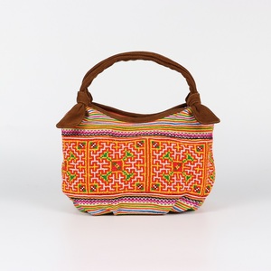 Fashion Snap Button Casual Outside Hand-embroidered Brocade Rectangular Retro Big Rabbit Ear Brocade Bag - Product Image 4