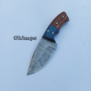 Personalizado hecho a mano Skinner cuchillo de hoja fija HOJA DE Damasco caza Camping cuchillo al aire libre con alta visibilidad en Stock - Product Image 1