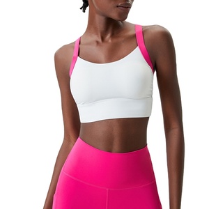 Sujetador deportivo sencillo para mujer de talla grande, transpirable, ligero, para yoga, fitness, gimnasio, ropa deportiva, con logo personalizado, soporte frontal alto - Product Image 1