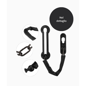 Black Stainless Steel 3-Piece Set Door Chain Bolt Anti-Theft <b>Security</b> Door <b>Lock</b> for <b>Window</b> & Door Access - Product Image 4