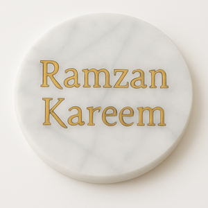 Sous-verres en marbre élégants c'est l'heure du Ramadan Décor du Ramadan pour la maison et les cadeaux Sous-verres en marbre parfaits pour les fêtes du Ramadan - Product Image 3