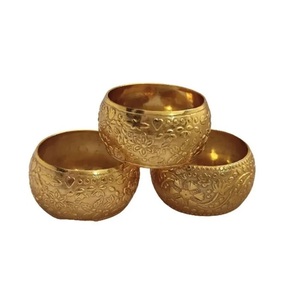 Anillo de servilleta de latón 100% Real, accesorio moderno de alta calidad, 3 piezas, redondo, precio al por mayor - Product Image 1