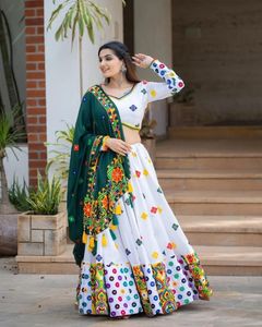 Export Quality Heavy Designer Festive Wear Cotton <b>White</b> Color Real Digital Work Lehenga Choli with Low Rate India - Product Image 2