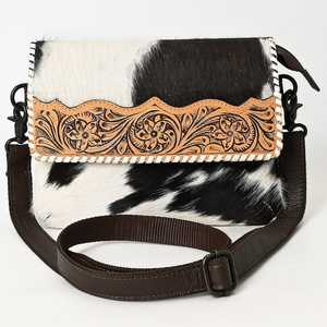 Fur Leather <b>Sling</b> <b>Bag</b> Bohemian Stylish Hand Tooled Carving Purse <b>Bags</b> for Women's Multi Use Hand Crafted Western <b>Bag</b> - Product Image 3