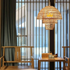 King Craft Viet Design traditionnel rotin abat-jour Transparent bambou pendentif lumière lustre pour la décoration intérieure en gros - Product Image 6